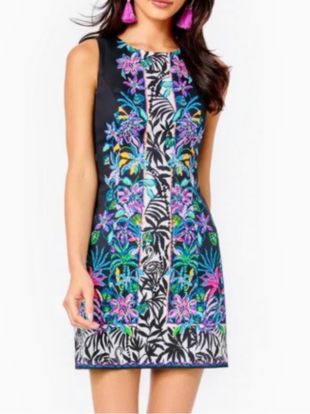 Lilly Pulitzer Mila Stretch Shift in Onyx Paradise Glow Engineered size 4